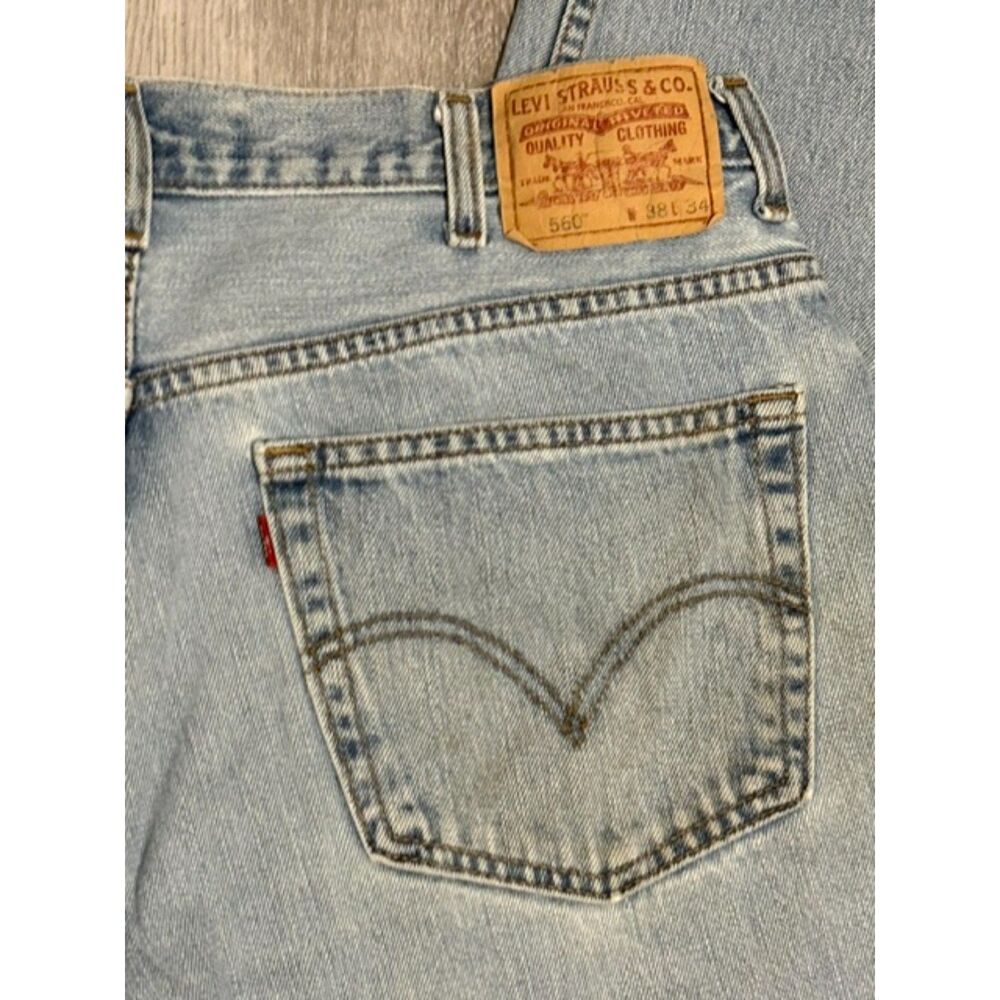 Levi's 560 Blue Denim Jeans Comfort Straight Leg Light Wash Men's W-36 x L-34